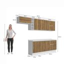 Ver imagem 4 de Armário de Cozinha Completa 100% Mdf 300cm Branco/nogueira Celeste Kappesberg