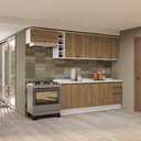 Ver imagem 1 de Armário de Cozinha Completa 100% Mdf 300cm Branco/nogueira Celeste Kappesberg