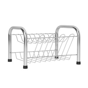 Escorredor de Louças Slim Mini Aço Cromado para 9 Pratos e 4 Copos - Mundial Casa