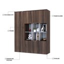 Ver imagem 5 de Armário Alto com Nichos e 05 Portas 161,5x135x42cm Wlan135 Nogal - Branco