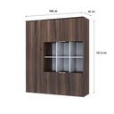 Ver imagem 6 de Armário Alto com Nichos e 05 Portas 161,5x135x42cm Wlan135 Nogal - Branco