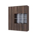 Ver imagem 1 de Armário Alto com Nichos e 05 Portas 161,5x135x42cm Wlan135 Nogal - Branco