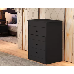 Mesa de Cabeceira Penteadeira Olívia com Banqueta e Espelho - Lv:preto - 4