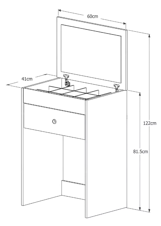 Mesa de Cabeceira Penteadeira Olívia com Banqueta e Espelho - Lv:preto - 5