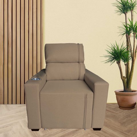 Poltrona Retratil e Reclinavel com Porta Copo Maisa Capuccino