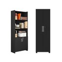 Ver imagem 3 de Conjunto Para Escritório 1 Mesa de Canto 2 Armários Altos Preto Tx Notável Móveis