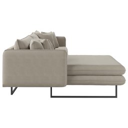 Sofá Jade com Chaise Lateral Esquerda 2,84m em Linho - 5