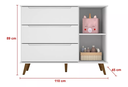 Ver imagem 5 de Quarto de Bebê Completo Retrô Berço 3 em 1 Cômoda Guarda Roupa Lunna