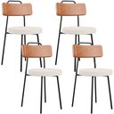 Ver imagem 1 de Kit 04 Cadeiras Decorativas Estofada Sala De Jantar Barcelona L02 Couríssimo Camel Linho Cru - Lyam