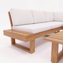 Ver imagem 4 de Conjunto Sofá Modular Arveni em Madeira Maciça Castanho com Mesa de Centro