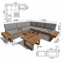 Ver imagem 3 de Conjunto Sofá Modular Arveni em Madeira Maciça Castanho com Mesa de Centro