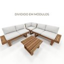 Ver imagem 7 de Conjunto Sofá Modular Arveni em Madeira Maciça Castanho com Mesa de Centro