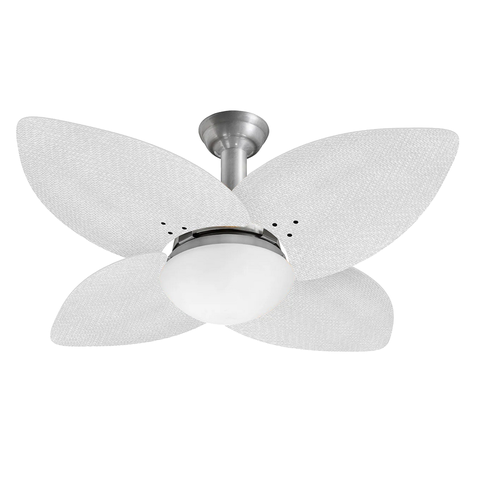 Ventilador de Teto Jet Aspen Venti-delta Prata 4Pás Rattan Brancas 110 V