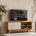 Ver imagem 3 de Rack para TV Sala de Estar Aurum Nature Off White 160cm