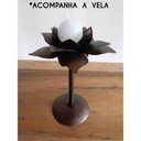 Ver imagem 1 de Castiçal De Ferro Rustico Decorativo Em Flor Para Mesa Ferro - Verniz