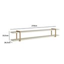 Ver imagem 3 de Prateleira Multiuso 218cm com Suporte em Metal 100% Mdf Cor:luna com Dourado