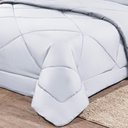 Ver imagem 3 de Kit Edredom + Jogo de Lençol Aconchego Look House Dupla Face Solteiro 04 Peças - Branco