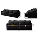 Ver imagem 2 de Sofá Cama Retrátil e Reclinável 2,50m com Molas Carol Veludo Preto Adonai Estofados