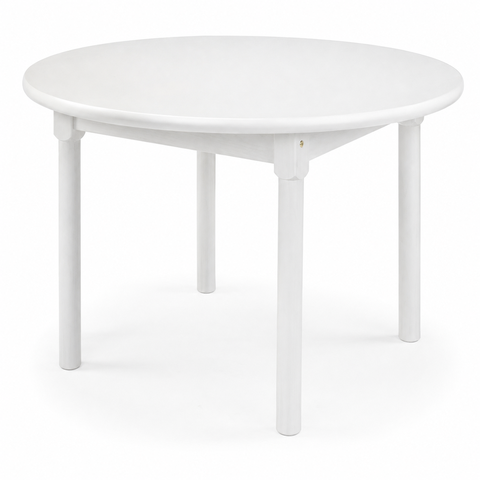 Mesa Redonda 4 Lugares em Madeira Maciça Mv Branco