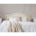 Ver imagem 1 de Cabeceira King Curva Luxo 193x60 Suede Off White - Tachas Prata