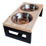 Comedouro Elevado Madeira C/ 2 Potes Inox P/ Cães E Gatos - 4