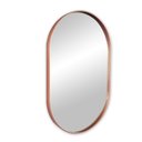 Ver imagem 1 de Espelho Oval com Moldura Preta 80x50 Rosê