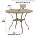 Ver imagem 3 de Mesa Roma com Tampo Ripado 120 Cm Alumínio