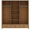 Ver mais imagens de Guarda Roupa Casal 3 Portas de Correr 3 Gavetas 195cm Madeira Maciça Mazzaro F06 Freijó - Lyam