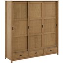Ver imagem 7 de Guarda Roupa Casal 3 Portas de Correr 3 Gavetas 195cm Madeira Maciça Mazzaro F06 Freijó - Lyam