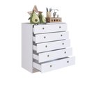 Ver imagem 4 de Cômoda Infantil 5 Gavetas Branca Mdp Amore Meu Fofinho Quarto Art In Móveis
