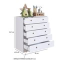Ver imagem 3 de Cômoda Infantil 5 Gavetas Branca Mdp Amore Meu Fofinho Quarto Art In Móveis