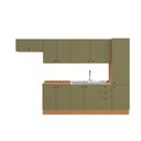 Ver imagem 2 de Cozinha Modulada Pixel Kappesberg 100% Mdp Canela/verde Frevo 330cm