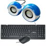Kit Caixa de Som para Pc Cs-69 Azul + Teclado e Mouse Key-8387 - 1