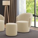 Ver imagem 2 de Poltrona e Puff Redondo Orgânico para Sala Malu Suede M11 - D’Rossi