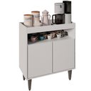 Ver imagem 2 de Balcao Aparador Multiuso 2 Portas Alice Bp 71 Cm Eratto Moveis - Branco