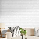 Ver imagem 1 de Papel de Parede Adesivo Tijolinho Branco e Cinza Rústico Lavável Fosco 10m