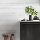 Ver imagem 2 de Papel de Parede Adesivo Tijolinho Branco e Cinza Rústico Lavável Fosco 10m