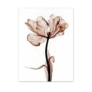 Quadro Decorativo Floral Raio-x, Tela em Canvas na Vertical Ideal para Ambiente de Sala de Estar