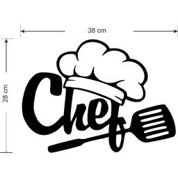 Painel Decorativo Chef Gourmet Cozinha Decoração Mdf Aplique - 3