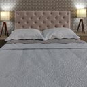 Ver imagem 1 de Cabeceira Estofada Queen Capitonê Suede Liso Mascavo 160 x 120 cm RBL