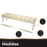 Recamier Estofada Casal Luxo Veludo Bege - 6
