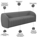 Ver imagem 5 de Kit Sofá 4 Lugares para Sala 292cm com 01 Poltrona Lazio M03 Veludo Cinza - Lyam Decor