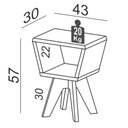 Ver imagem 3 de Mesa Lateral Amaraji Cor Off White com Freijo 43 Cm (larg) - 56181