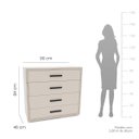 Ver imagem 4 de Cômoda Valência com 4 Gavetas 90x84cm Branco/Creme 240832