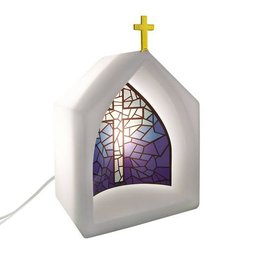 Capela Luminária Oratório - Vitral Azul - 4