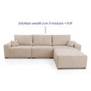 Ver imagem 4 de Sofá Modular Kavak 3,31m Bouclê Bege com Chaise - King House