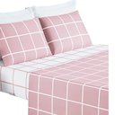 Ver imagem 1 de Jogo Lençol Casal 4 Peças 200 Fios Micropercal Austin:Rosa