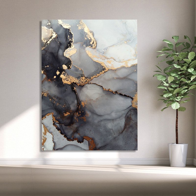 Quadro Decorativo Tela Canvas Abstrato Gray Smoke - 200x100 Cm - 4