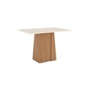 Ver imagem 2 de Conjunto Sala de Jantar Layla Royale 4 Lugares Tampo MDF Cadeiras Estofadas Off White Marrom Amê