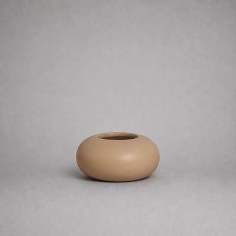 Cachepot Redondo Pequeno Espelhado Vaso Decorativo de Cerâmica para Sala e Mesa Dunas